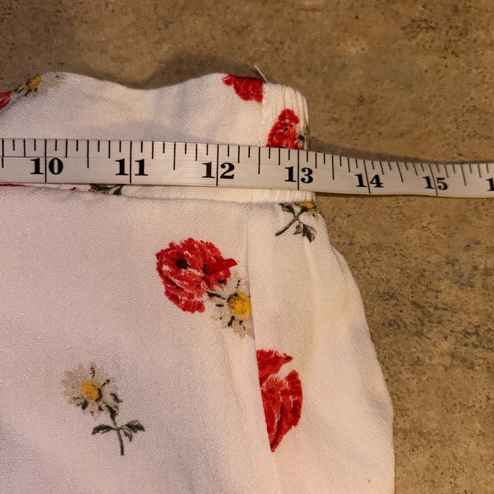 Lottie Moss Skirt - white/red floral slit front maxi length spring/summer - Picture 10 of 11